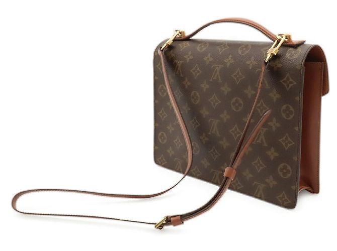 Borsa Louis Vuitton Monogram Monceau 28 Marrone Monogramma - vista 3