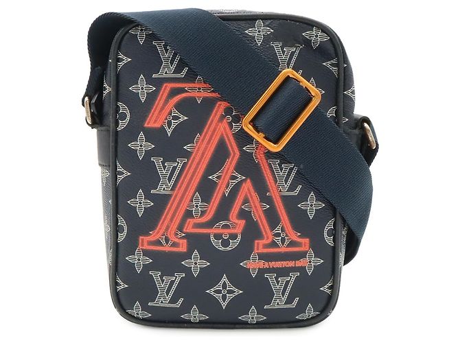 Borsa a tracolla Louis Vuitton Monogram Ink Danube PM Bianco Rosso Blu navy Monogramma - vista 2