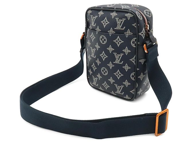 Borsa a tracolla Louis Vuitton Monogram Ink Danube PM Bianco Rosso Blu navy Monogramma - vista 3