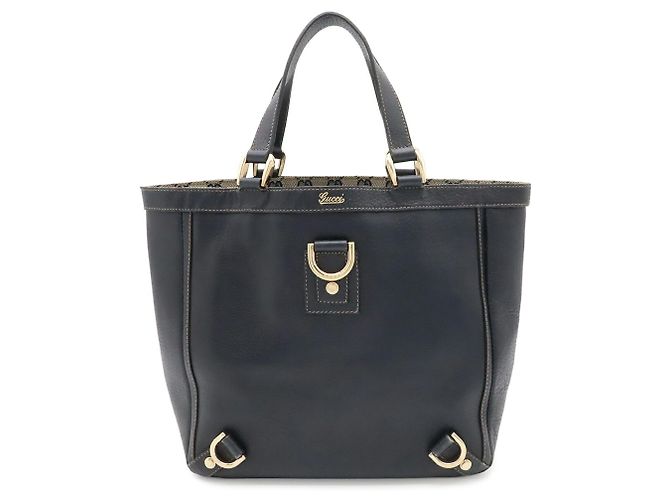 Bolso Tote Abbey Line en lona GG Gucci Amarillo Azul marino - vista 2