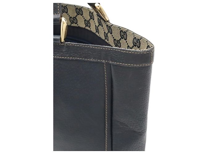 Bolso Tote Abbey Line en lona GG Gucci Amarillo Azul marino - vista 7