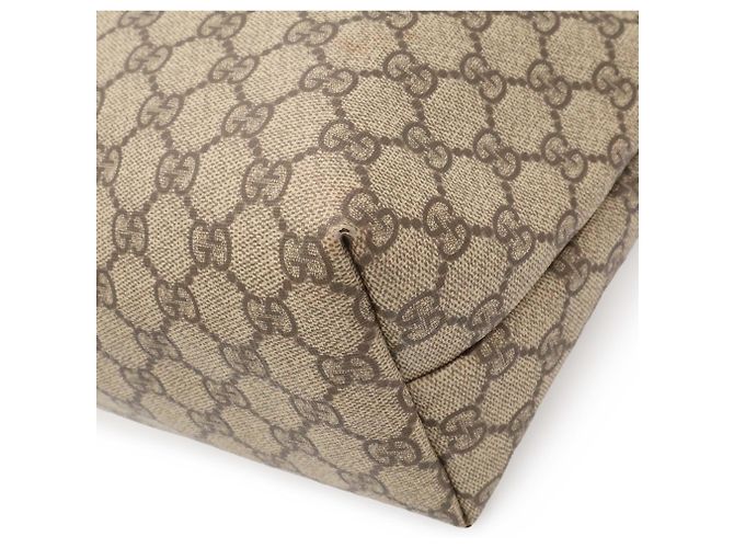 Borsa Tote Gucci GG Supreme Plus Beige Cachi Marrone scuro - vista 4