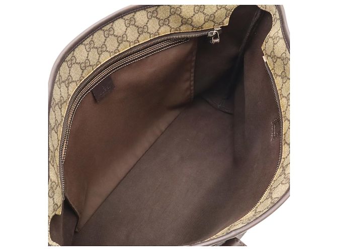 Borsa Tote Gucci GG Supreme Plus Beige Cachi Marrone scuro - vista 7