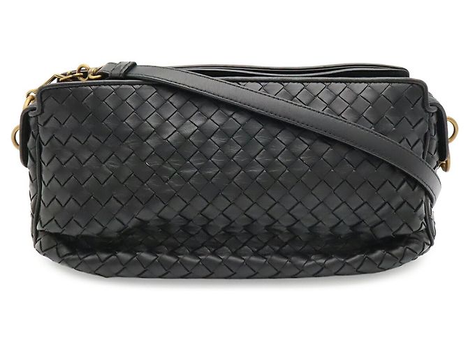 Borsa a Spalla/Pochette Bottega Veneta Intrecciato Nero - vista 2