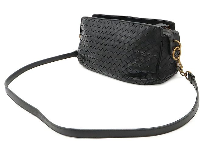 Borsa a Spalla/Pochette Bottega Veneta Intrecciato Nero - vista 3