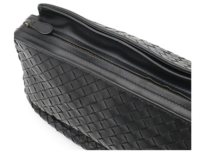 Borsa a Spalla/Pochette Bottega Veneta Intrecciato Nero - vista 7