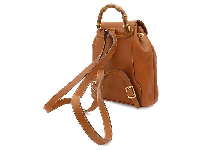 Mini zaino Gucci Bamboo Marrone - vista 3