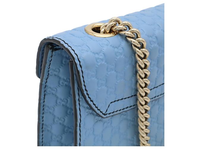Borsa a Spalla con Catena Emilie Microguccissima Gucci Blu chiaro - vista 5