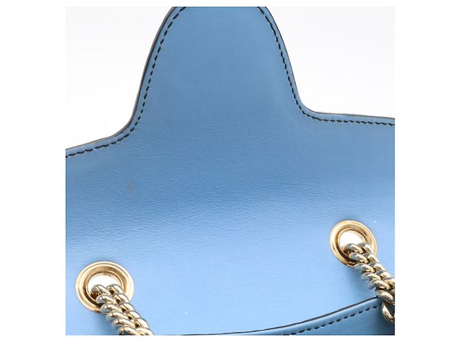 Borsa a Spalla con Catena Emilie Microguccissima Gucci Blu chiaro - vista 7