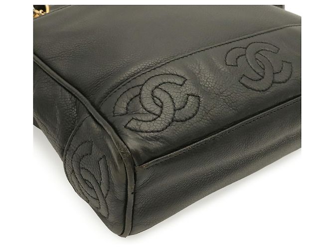 Chanel Triple Coco Mark Tote Bag Schwarz - Ansicht 4