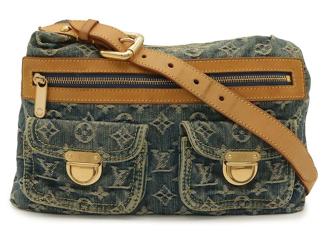 Borsa a tracolla Louis Vuitton Monogram Denim Baggy PM Blu Monogramma - vista 2