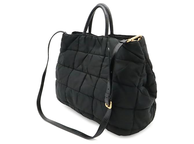 Bolso Tote Prada Triangle Negro Blanco - vista 3