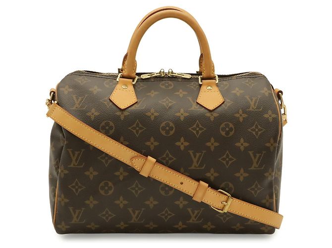 Bolso Louis Vuitton Monogram Speedy Bandoulière 30 Castaño Blanco Monograma - vista 2