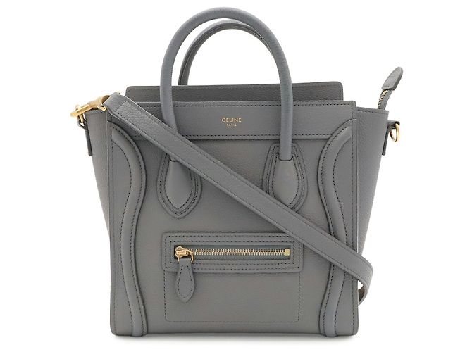 Céline Borsa Celine Luggage Nano Shopper Marrone Nero - vista 2