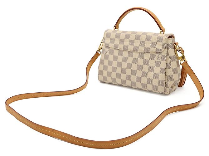 Borsa a mano/Borsa a tracolla Louis Vuitton Damier Azur Croisette Crudo Giallo - vista 3