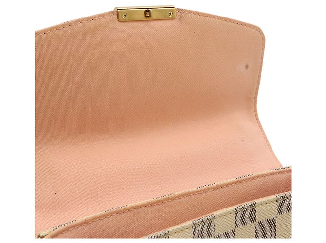 Borsa a mano/Borsa a tracolla Louis Vuitton Damier Azur Croisette Crudo Giallo - vista 8