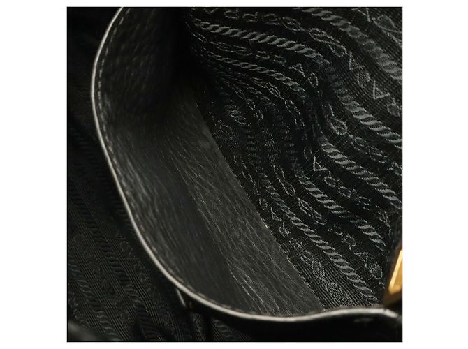 Borsa Tote Prada in pelle morbida Vitello Daino Nero - vista 10