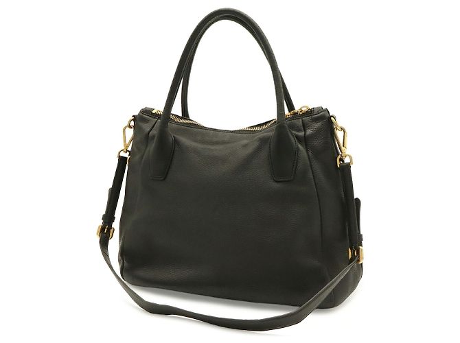 Borsa Tote Prada in pelle morbida Vitello Daino Nero - vista 3