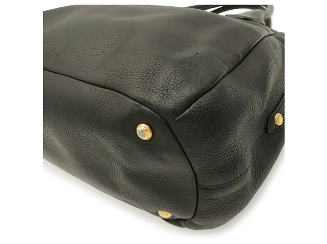 Borsa Tote Prada in pelle morbida Vitello Daino Nero - vista 4