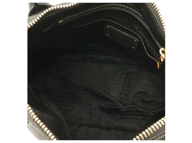 Borsa Tote Prada in pelle morbida Vitello Daino Nero - vista 8