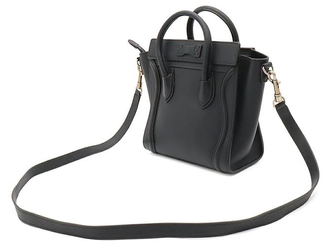 Céline Borsa Celine Luggage Nano Shopper Nero - vista 3