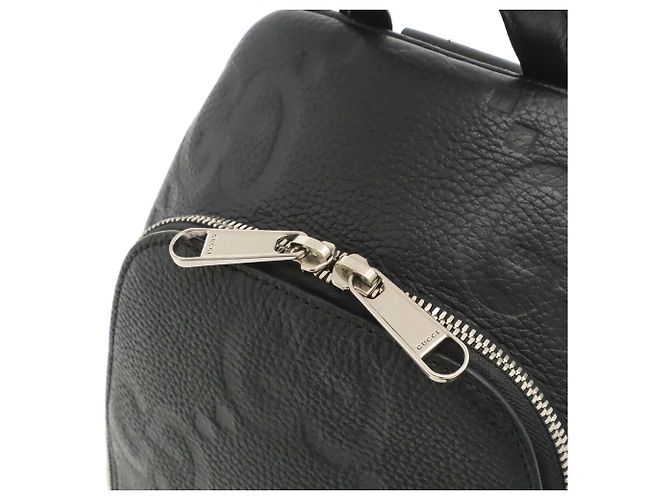 Borsa a tracolla GUCCI Jumbo GG in pelle nera Nero - vista 8