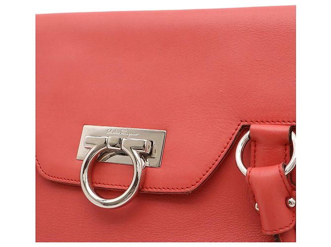 Borsa Tote/Spalla Salvatore Ferragamo Gancini Rosa - vista 10