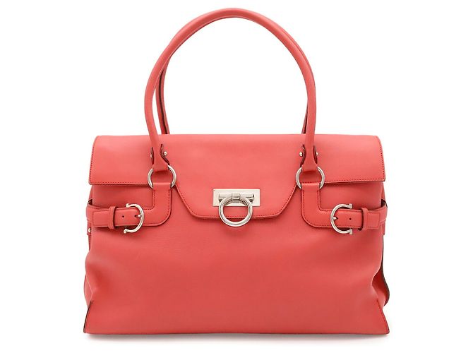 Borsa Tote/Spalla Salvatore Ferragamo Gancini Rosa - vista 2