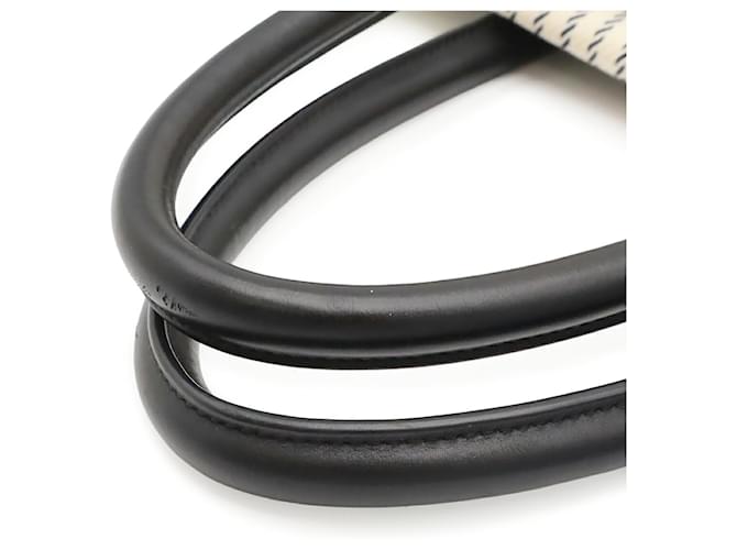 Céline Borsa Tote Celine Luggage Phantom Medium Stripe Square Nero Bianco Blu navy - vista 5