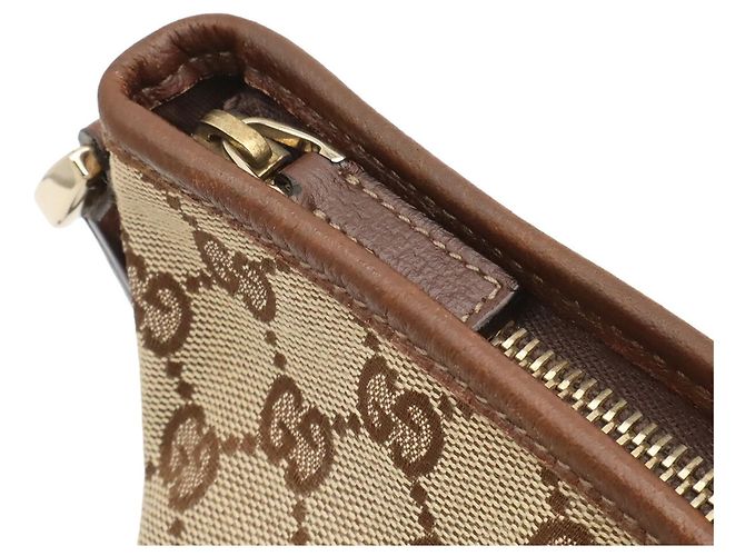 Borsa a Spalla Gucci Abbey GG Canvas Marrone Cachi - vista 5