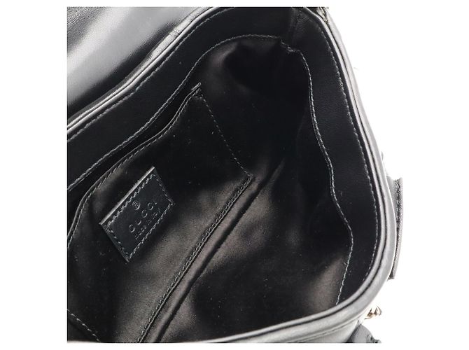Borsa a tracolla piccola GUCCI Horsebit con catena Nero - vista 10