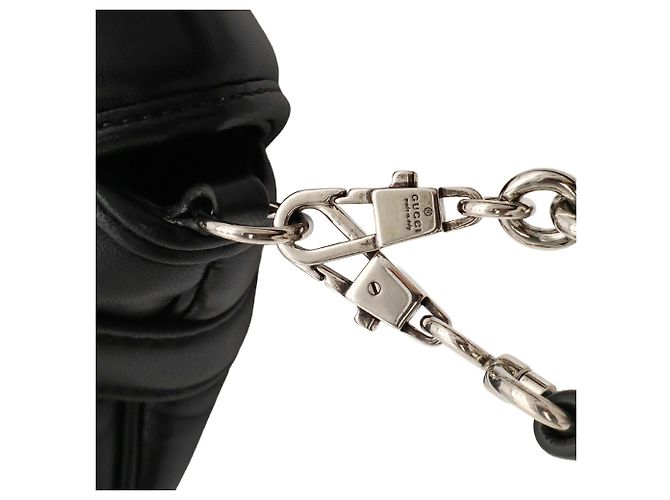 Borsa a tracolla piccola GUCCI Horsebit con catena Nero - vista 8