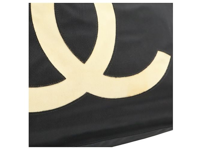Borsa Tote Chanel Coco Mark Chain Nero Bianco - vista 10