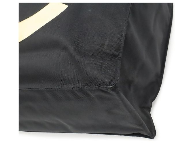 Borsa Tote Chanel Coco Mark Chain Nero Bianco - vista 4