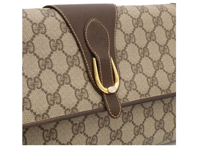 GUCCI Old GG Plus Shoulder Bag Pochette Marrone - vista 10