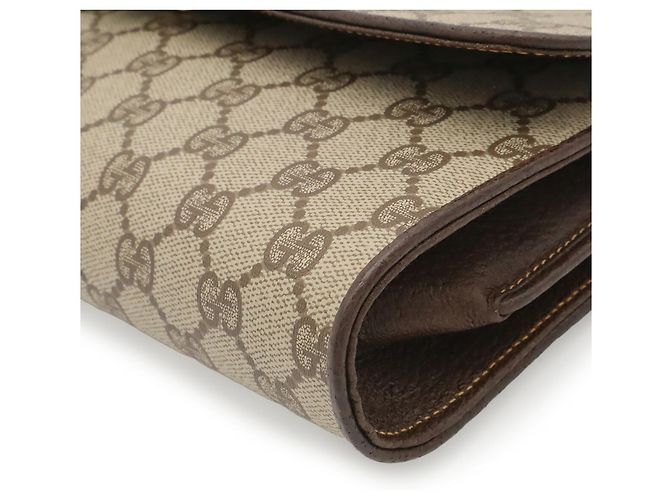 GUCCI Old GG Plus Shoulder Bag Pochette Marrone - vista 4