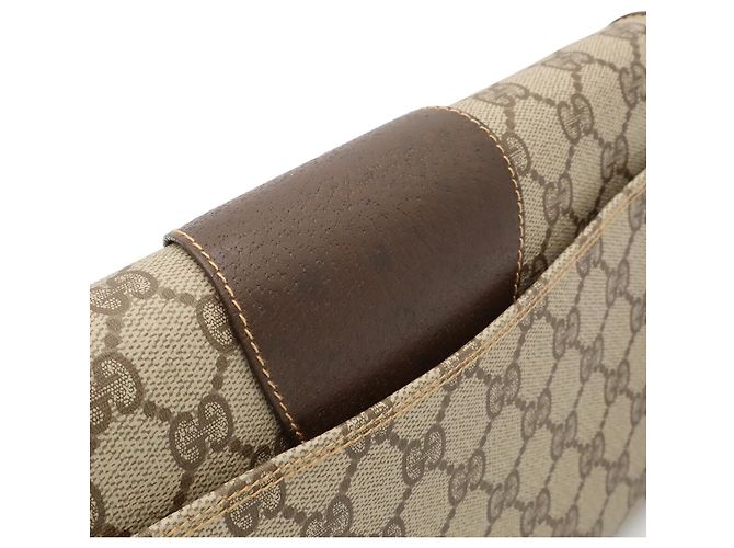 GUCCI Old GG Plus Shoulder Bag Pochette Marrone - vista 9