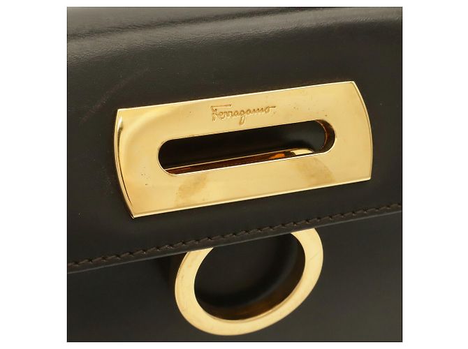 Borsa a mano/Borsa a tracolla Salvatore Ferragamo Gancini Marrone scuro - vista 10