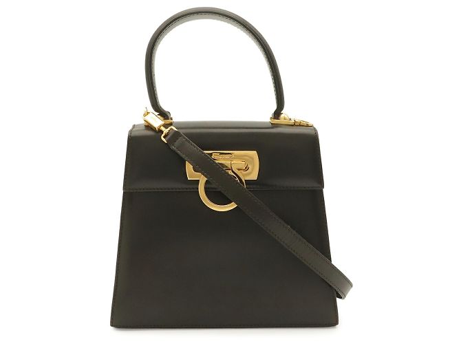 Borsa a mano/Borsa a tracolla Salvatore Ferragamo Gancini Marrone scuro - vista 2