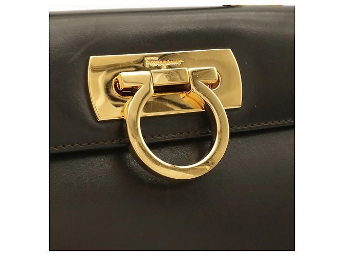 Borsa a mano/Borsa a tracolla Salvatore Ferragamo Gancini Marrone scuro - vista 6
