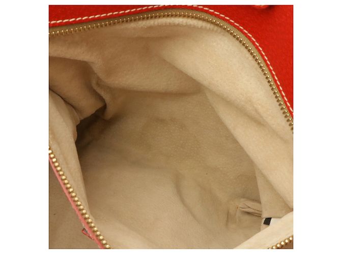 Borsa Tote Prada Triangle: Borsa a tracolla in tela e pelle beige e rosso - vista 10