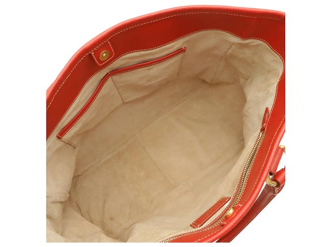 Borsa Tote Prada Triangle: Borsa a tracolla in tela e pelle beige e rosso - vista 7