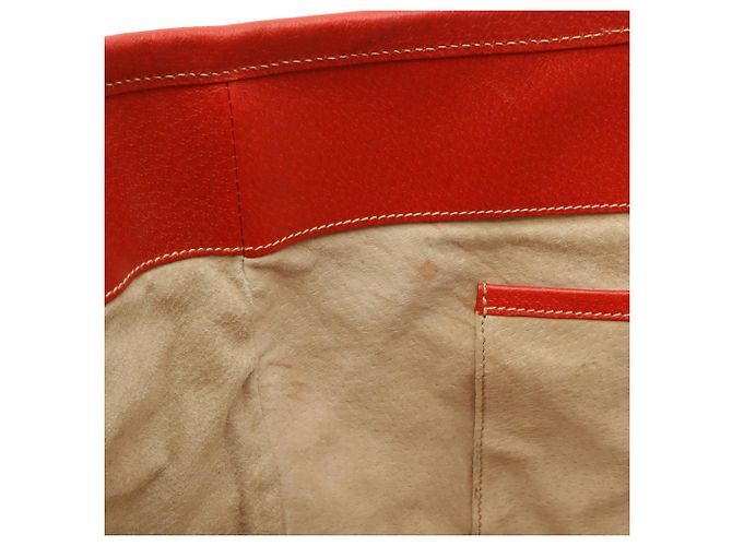 Borsa Tote Prada Triangle: Borsa a tracolla in tela e pelle beige e rosso - vista 8