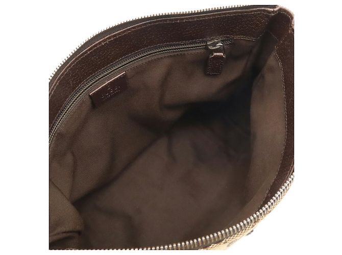 Borsa a Spalla Gucci GG Canvas Beige Cachi Marrone scuro - vista 7