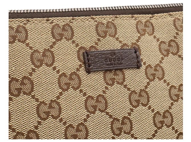 Borsa a Spalla Gucci GG Canvas Beige Cachi Marrone scuro - vista 9