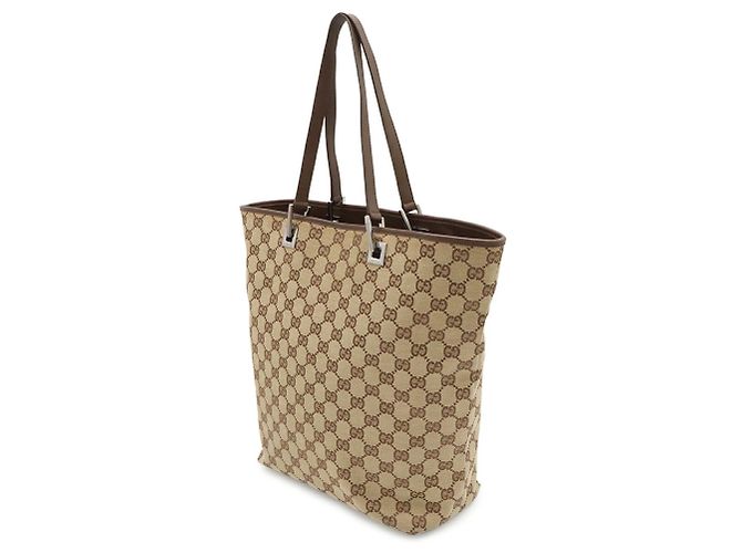 Borsa Tote/Spalla GG Canvas GUCCI Beige Cachi Marrone scuro - vista 3