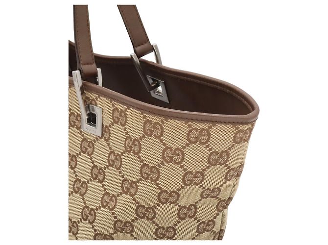 Borsa Tote/Spalla GG Canvas GUCCI Beige Cachi Marrone scuro - vista 7