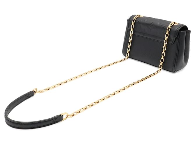 Bolso de Hombro Louis Vuitton Monogram Empreinte Saint Germain BB Chain Negro - vista 3