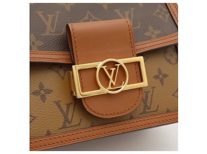 Borsa a tracolla Louis Vuitton Monogram Reverse Dauphine MM Marrone Marrone chiaro - vista 10