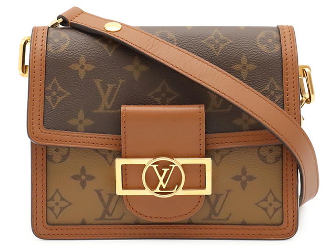 Borsa a tracolla Louis Vuitton Monogram Reverse Dauphine MM Marrone Marrone chiaro - vista 2
